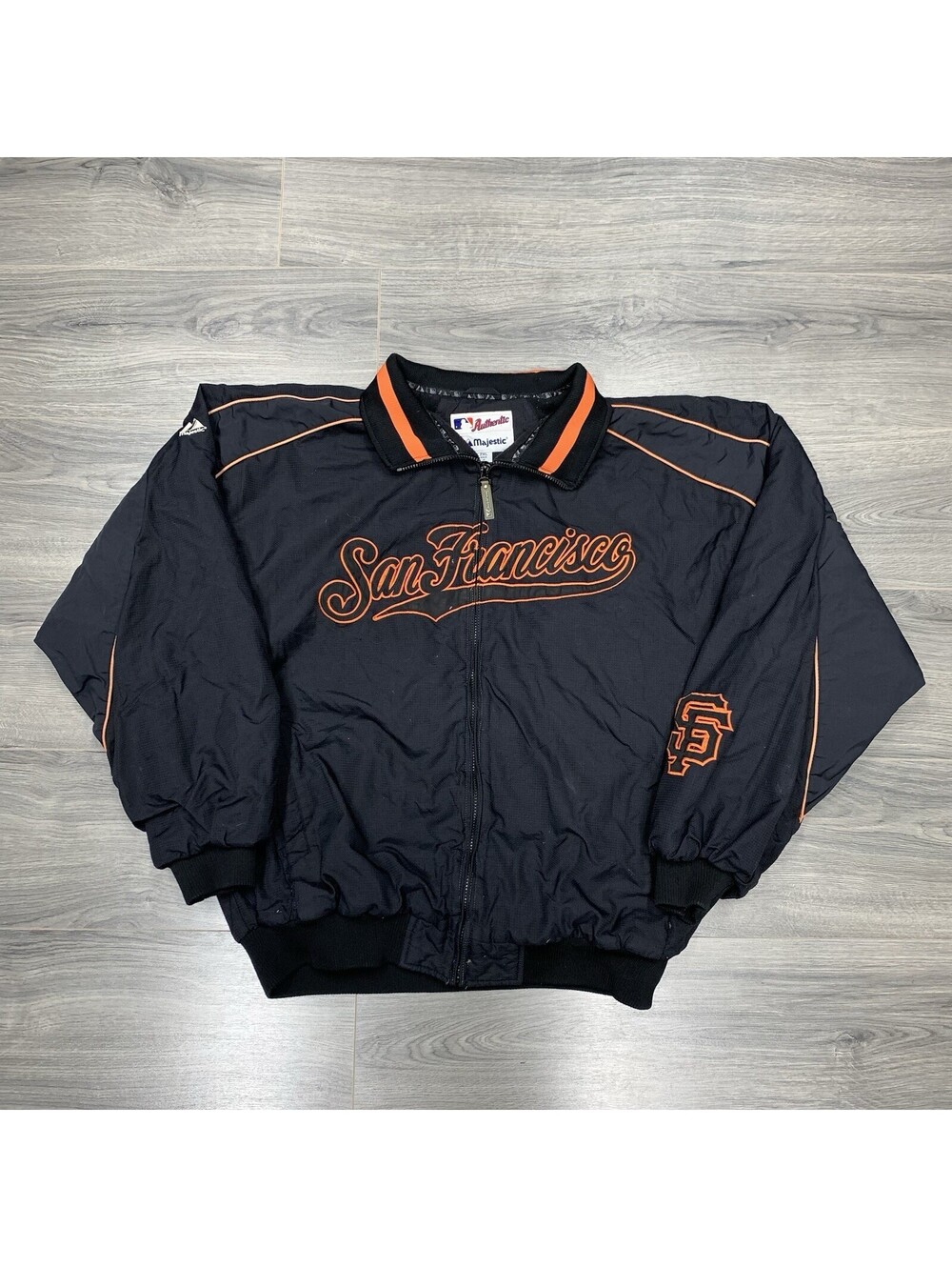 Vintage Majestic San Francisco Giants Dugout Jacket XXL Rare Men’s Black Zip Up